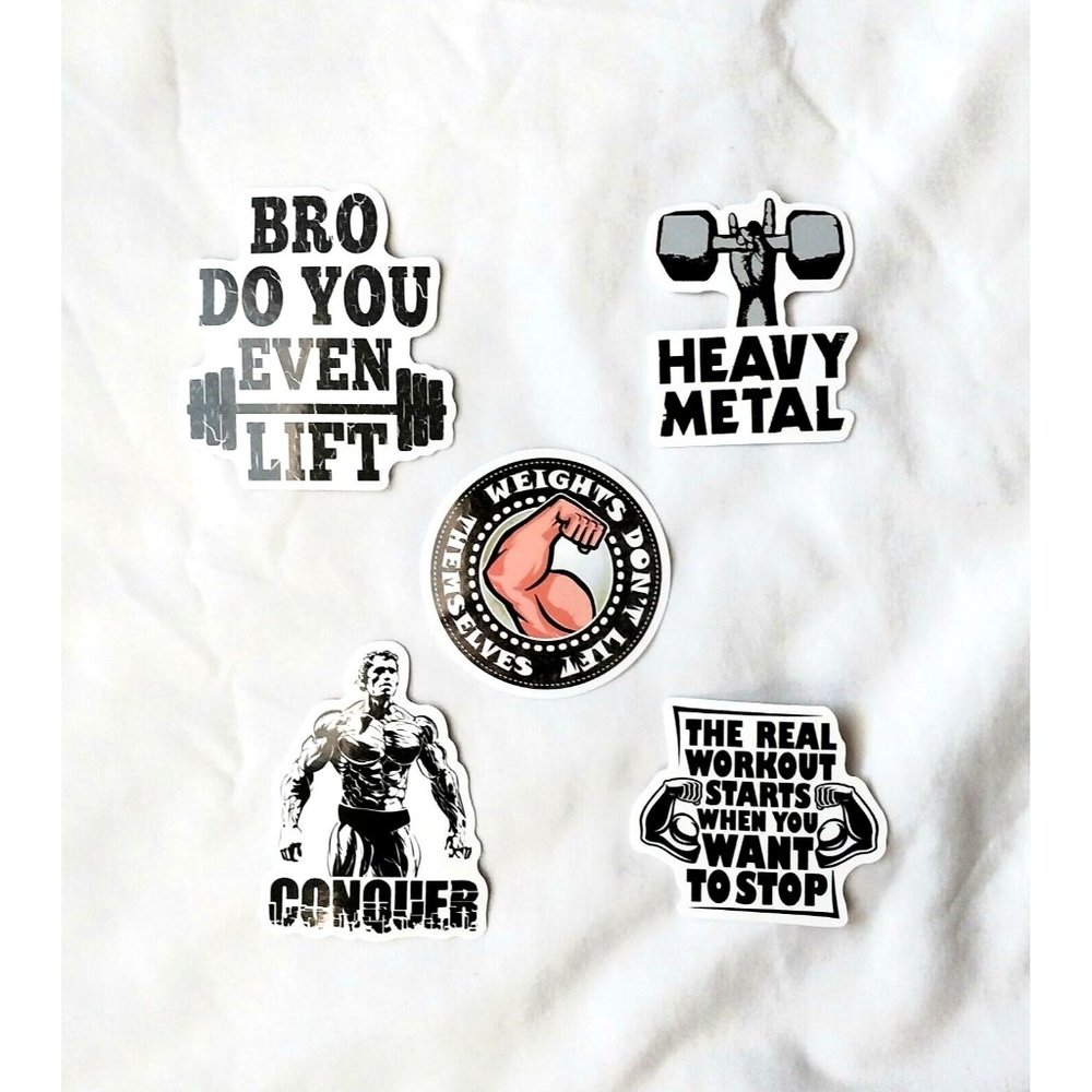 Weight Lifting Workout Gym Stickers Good Quality Lot of 5